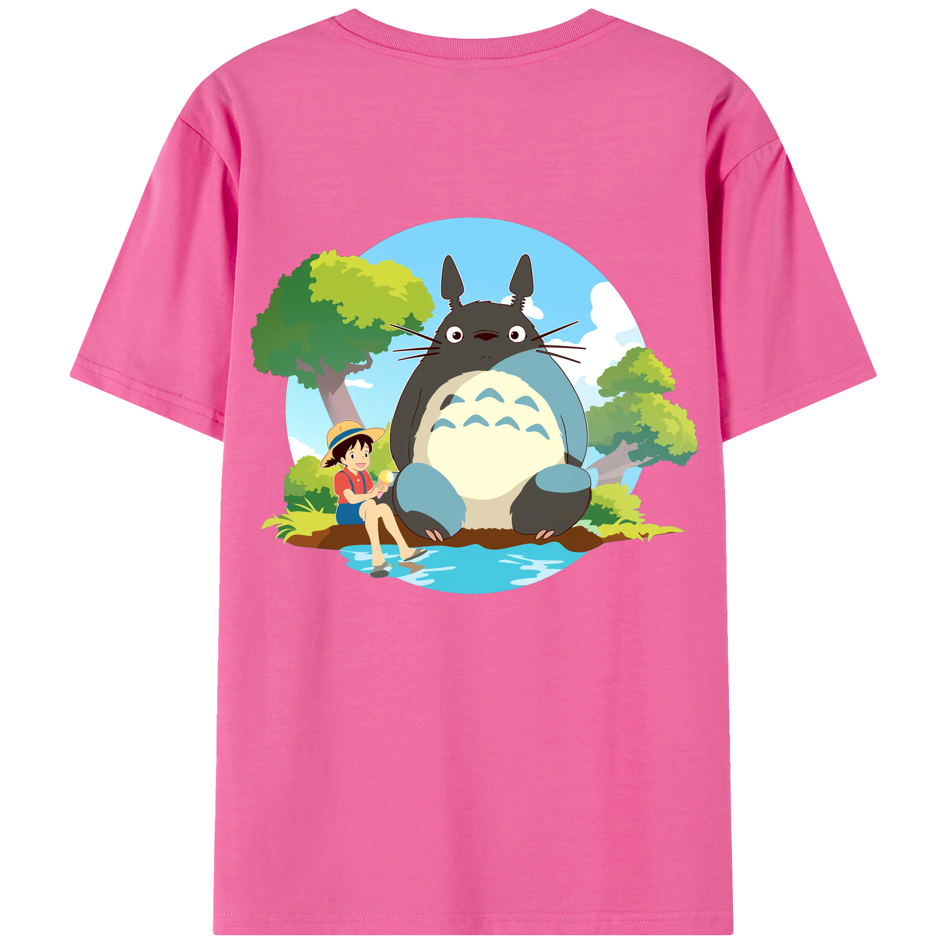 （画像用） となりのトトロ 草壁メイ 草壁サツキ My Neighbor Totoro Satsuki Kusakabe Mei Kusakabe レディース半袖Tシャツ(バックプリント)